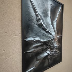 Obraz przestrzenny 3d ręcznie wykonany z metalu 